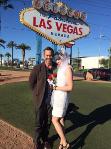 Nicholas Brendon and his estranged wife, Moonda Tee, in Las Vegas after their wedding