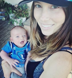 Jessica Biel with son Silas Randall. 